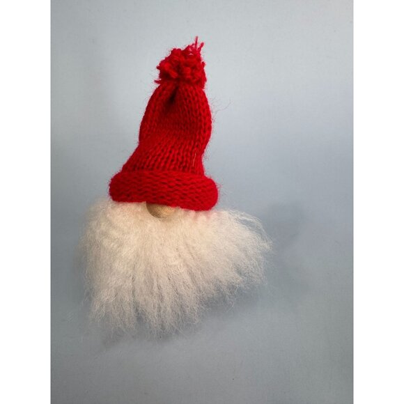 Swallings Sweden Wood Christmas Gnome With Red Knit Hat & White Beard 3" Tall - Picture 2 of 6